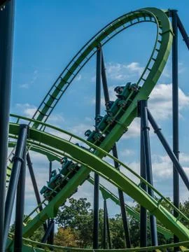 Roller Coaster in the amusement park Stock Photos