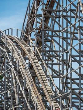 Roller Coaster in the amusement park Stock Photos