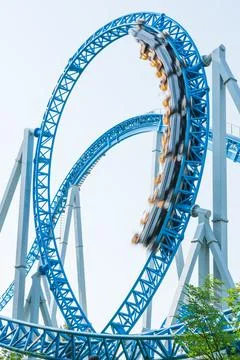 Roller coaster in the amusement park Stock Photos