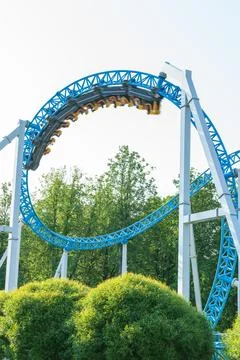 Roller coaster in the amusement park Stock Photos