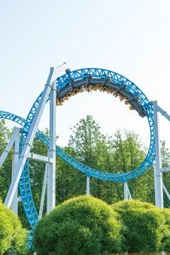 Roller coaster in the amusement park Stock Photos