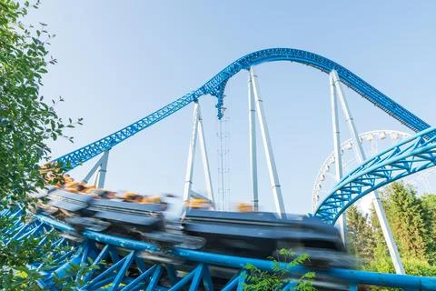 Roller coaster in the amusement park Stock Photos