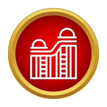 Roller coaster amusement park ride tracks fun icon イラスト素材
