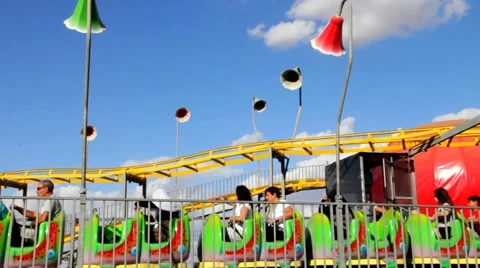 Roller coaster attraction 2 Stock Footage 44556582