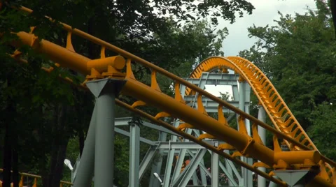 Roller coaster. Attraction. Stock Footage 29657217