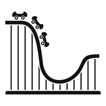 Roller coaster attraction icon, simple style Stock Illustration