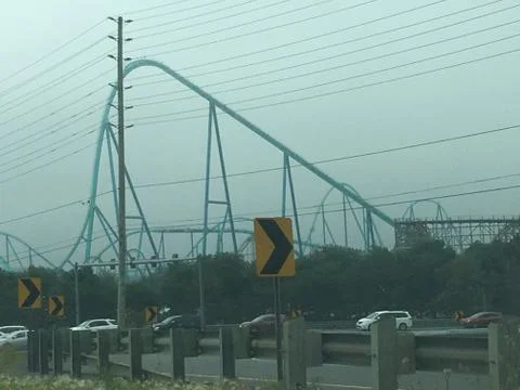 Roller Coaster background Stock Photos