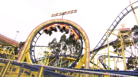 Roller coaster big dipper Video stock 280292139