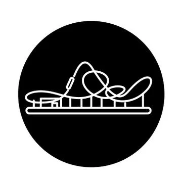 Roller coaster black icon, vector sign on isolated background. Roller coaster Illustrazione stock