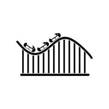 Roller coaster black simple icon Stockillustratie