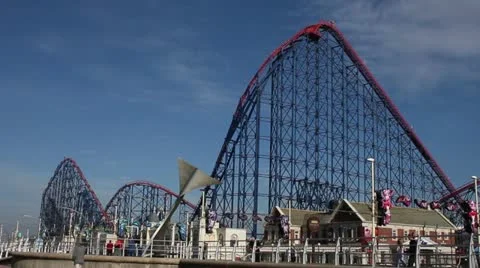 Roller Coaster Blackpool Pleasure Beach Stock Footage 22250877