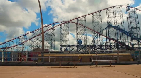 Roller Coaster at Blackpool,Uk. Stock Footage 49798510