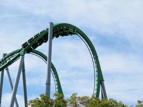 Roller Coaster with blue sky background Foto stock
