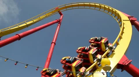Roller coaster with blue sky 스톡 동영상 11977949