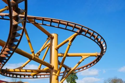 Roller Coaster in the blue sky Stock Photos