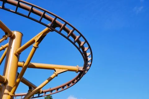 Roller Coaster in the blue sky Stock Photos