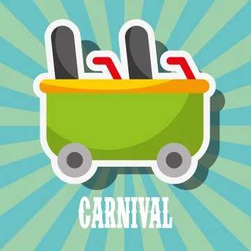 Roller coaster car carnival fun fair festival Stock Illustration