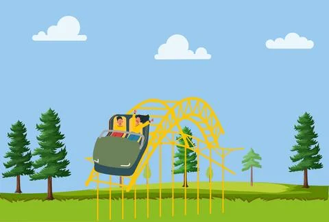 Roller Coaster Car Concept Illustration Stock Illustration