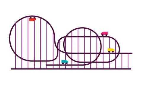 Roller coaster carnival on white background Illustrazione stock