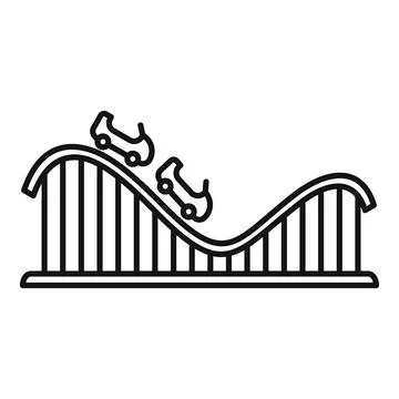 Roller coaster carousel icon, outline style Stockillustratie