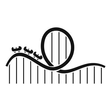 Roller coaster carousel icon, simple style 스톡 일러스트