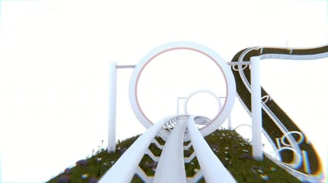 Roller Coaster CG (HD+Loop) Stock Footage 11357695