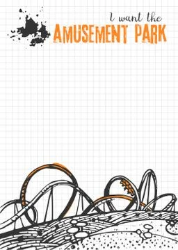 Roller Coaster on Checkered Background Stock Illustration