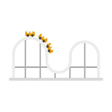 Roller coaster children icon flat isolated vector Stock Illustration