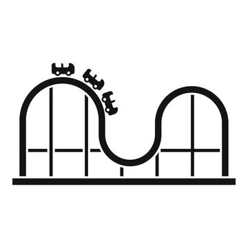Roller coaster children icon, simple style Stock Illustration