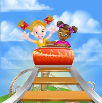 Roller Coaster Children Stock Illustration
