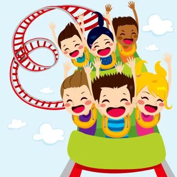 Roller Coaster Children Stock Illustration