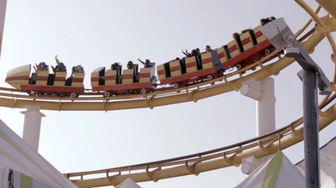 Roller coaster close shot Stock-Footage 36581503