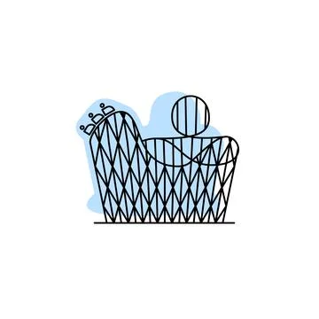 Roller coaster with color shadow vector icon in amusement set Stock Illustration