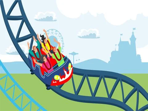 Roller Coaster Concept Illustration Stock Illustration