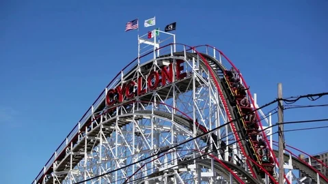 Roller Coaster At Coney Island Stock-Footage 75382097