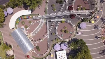 Roller coaster crane down Stock Footage 86007497