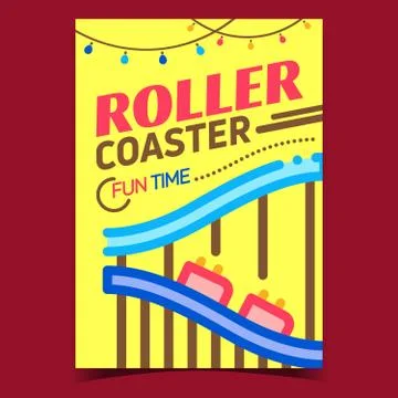 Roller Coaster Creative Advertising Banner Vector Illustrazione stock