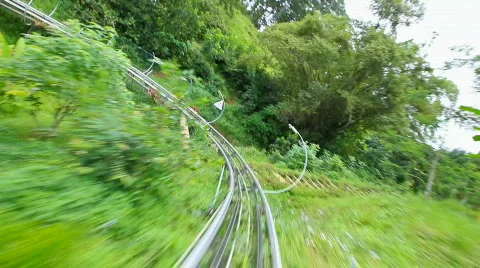 Roller coaster downhill ride Stock Footage 822711