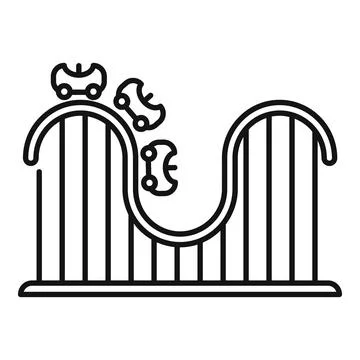 Roller coaster entertainment icon, outline style Illustrazione stock