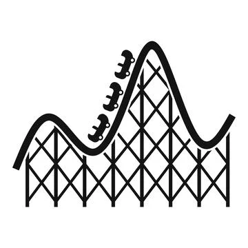 Roller coaster entertainment icon, simple style Stock Illustration