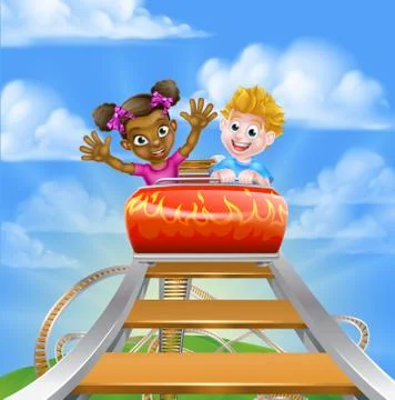 Roller Coaster Fair Theme Park Illustrazione stock