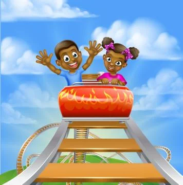 Roller Coaster Fair Theme Park Stock Illustration