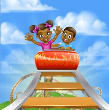 Roller Coaster Fair Theme Park Stock Illustration