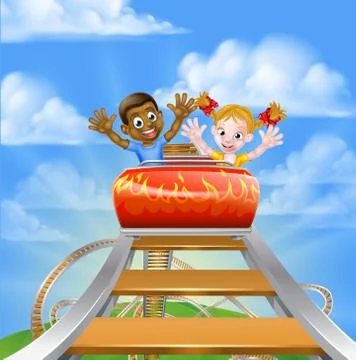 Roller Coaster Fair Theme Park Stock Illustration