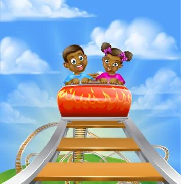 Roller Coaster Fair Theme Park Stock Illustration
