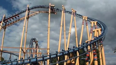 Roller coaster fairground  Stock Footage 10807306