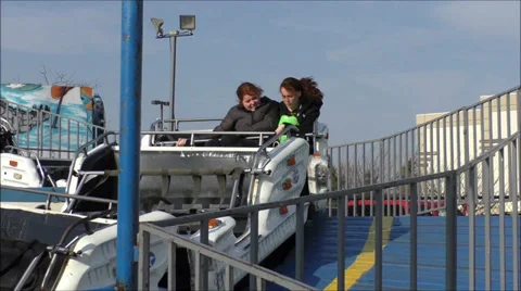 Roller Coaster fast moving Video stock 37187791