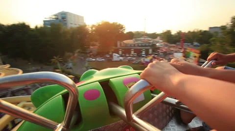 Roller coaster first person shooting Stock Footage 41334966