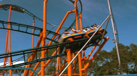 Roller Coaster at Florida State Fair, 4K Stock Footage 67028044