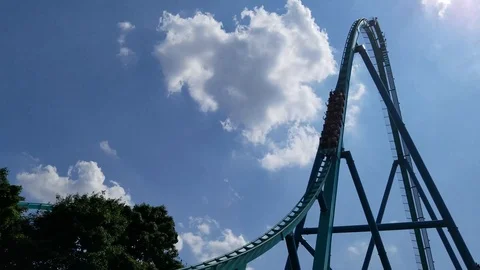 Roller Coaster Stock Footage 91825273
